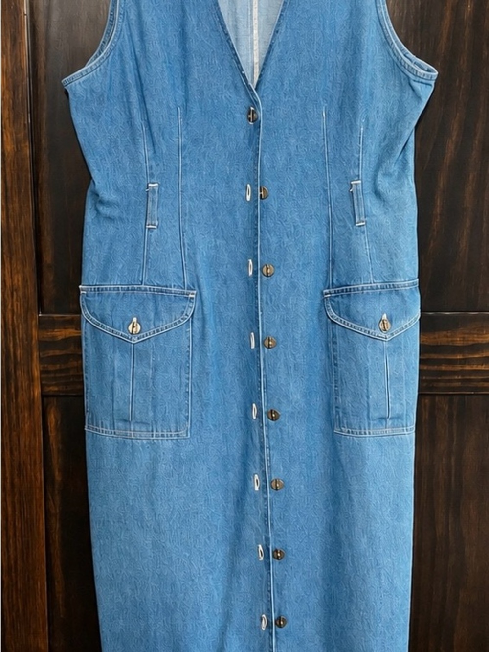 VINTAGE! Bentley Light Blue Denim Tank Top - Size 10